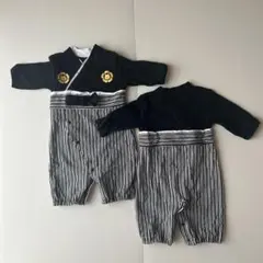 ベビー 50 - 70cm 袴 セレモニー ロンパース 和風着物スタイル