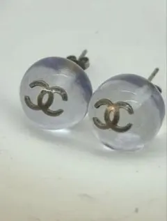 ヴィンテージ CHANEL シャネル ココマーク クリアボール ピアスのサムネイル