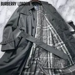 【極美品】 バーバリーロンドン ライナー付き トレンチコート ノバチェック 黒