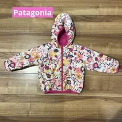 Patagonia 90cm アウター　ピンク　花柄　フード付き