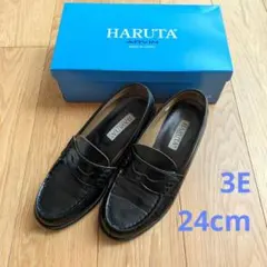 HARUTA レディース ローファー ブラック 24cm EEE 日本製