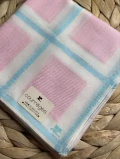 新品 courrèges クレージュ ハンカチラメ チェック レア 完品