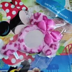 セール☆ディズニー　ミニ　ヒョウ柄　ミラー　ピンク