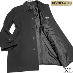 【カシゴラ45%×大きいサイズ】ロングステンカラーコート チャコールグレー XL