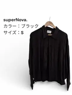 superNova. ジャガードシャツ ブラック Sのサムネイル