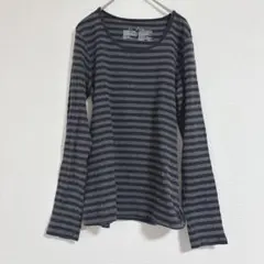 無印良品 L ボーダー カットソー 長袖 コットン シンプル