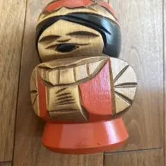 木製伝統人形 赤・茶・黒