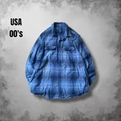 GEORGE シャドーチェックネルシャツ オンブレ y2kヴィンテージ USA