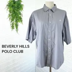 3669【BEVERLY HILLS POLO CLUB】半袖シャツ ブルー L