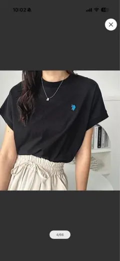 【U.S. POLO ASSN】綿100% オーバーサイズＴシャツ ブラックのサムネイル