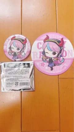 cr gigo コラボカフェ 缶バッジ 、コースターセット　selly セリー