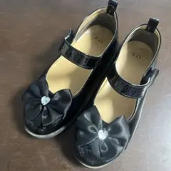 リボン付きブラックフォーマルシューズ 17㎝ 西松屋
