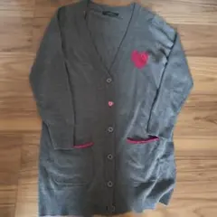 PAGEBOY グレー ハートモチーフ カーディガン