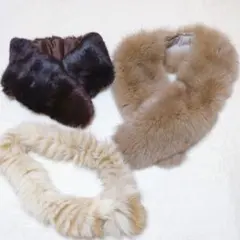 リアルファー 3点　マフラー 毛皮 ショール ティペット 和洋兼用 和装