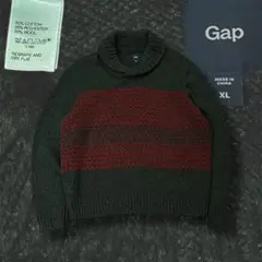 m*a様 00s old Gap 総柄タートルネック ニット セーター XL