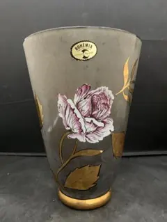 美品】花瓶 花器 ボヘミアグラス 置物 インテリア 工芸品 美術品 A3044