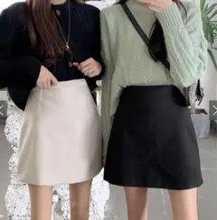 GRL＊インパン裏地付き台形ミニスカート