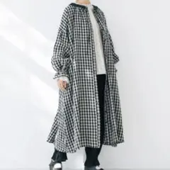 ○極美品○Veritecoeur ヴェリテクール 切替ギャザーギンガム