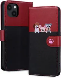 iphone13pro/14pro/15proケース　手帳型　犬柄スマホケースのサムネイル