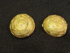 クリスチャンディオールヴィンテージ金色ドーム型イヤリング