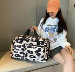 【新品】大容量 ボストンバッグ レオパード ヒョウ柄 旅行バッグ キャリーオン