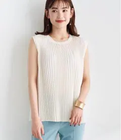 stola. プリーツドッキングニットプルオーバー