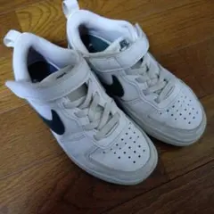 Nike スニーカー ホワイト/グリーン ベルクロ付き17センチ