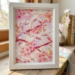 水彩画 原画 小鳥と牡丹の花 値段は※900円です - メルカリ