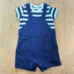 UNIQLO ユニクロ ロンパース ボーダー ホワイト ネイビー 80