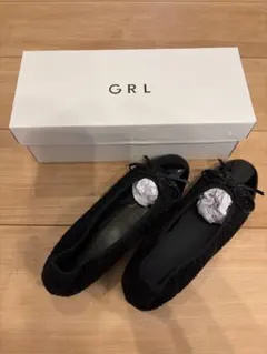 GRL gd1588 リボンツイードフラットシューズ 22.5cm