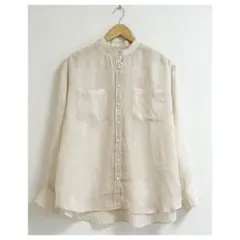 m887_IENA 極美品✨2024SS ラミー バンドカラーWポケット シャツ