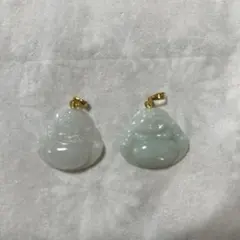 翡翠製仏像型ペンダント 2個セット
