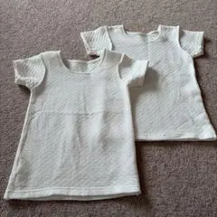 子供用 半袖肌着 キルト 白色2枚セット 100センチ