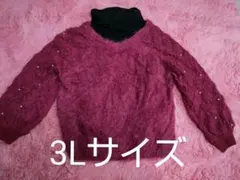 大きいサイズ！ふわモコ可愛いクスミピンクトップス