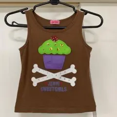 JENNI タンクトップ 120 ブラウン系 カップケーキ柄