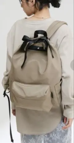 ear PAPILLONNER イアパピヨネ レザーコンビライトリュック グレー