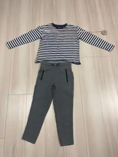 【120センチ　上下GAP】ストライプ柄Tシャツグレーのパンツセット