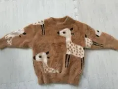キリン柄ブラウンニットセーター