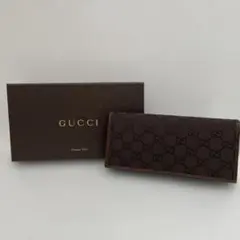 【美品】GUCCI ブラウン GGパターン 長財布