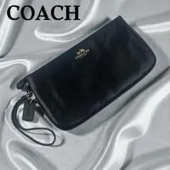 極美品✨ COACH コーチ ポーチ 収納多数 フラグメント レザー ブラック