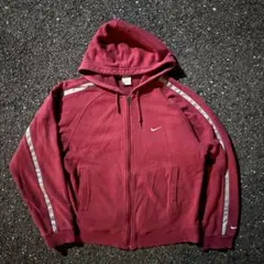 00s NIKE 刺繍ロゴ ジップアップパーカー y2k cityboy 短丈