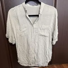 16.AZUL basic レーヨン100% 半袖シャツ ベージュ Mサイズのサムネイル