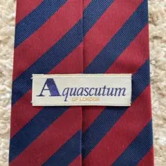 Aquascutum アクアスキュータム　ネクタイ　赤・紺　ストライプ　日本製
