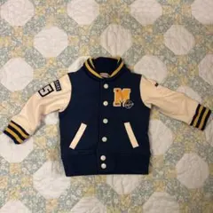 値下げ　ミキハウス　スタジャン　ジャケット 90cm ネイビー/ホワイト