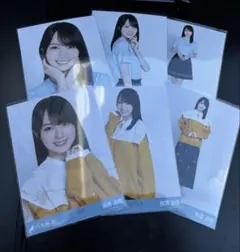 賀喜遥香　乃木坂46 生写真　久保史緒里卒コンT 襟付きコーデ　6種コンプ