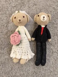 ウェディングベア あみぐるみ 結婚式 ぬいぐるみ