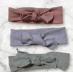 リボン付きヘアバンド3個セット