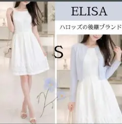 ELISA エリザ　ノースリーブ　ワンピース　白　レース　清楚系　ハロッズ　Sのサムネイル