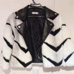 （美品、未使用）Mengsha ライダースファージャケット Mサイズ