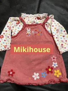 MIKI HOUSE 花柄のドレスとブラウスのセット 80cm